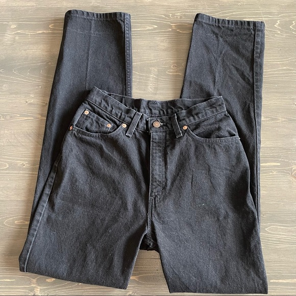 Levi's Vintage 512 High Waisted Black Straight Leg Jeans